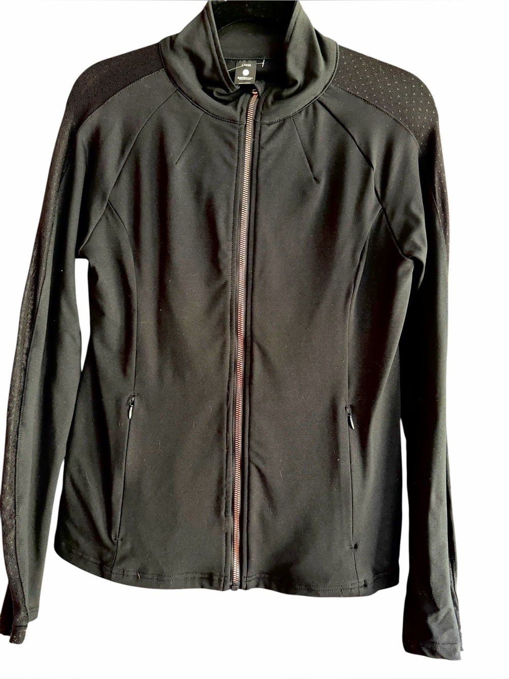 Electric Yoga Black Jacket with Rose Gold Zipper Size Large
